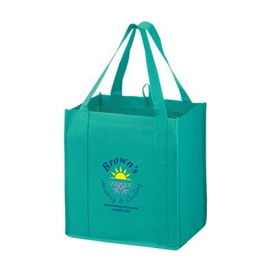 Heavy Duty Non-Woven Grocery Tote Bag w/ Insert (12"x8"x13")