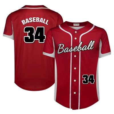 Custom Full-Button Baseball Jersey (Full Color Dye Sublimated)
