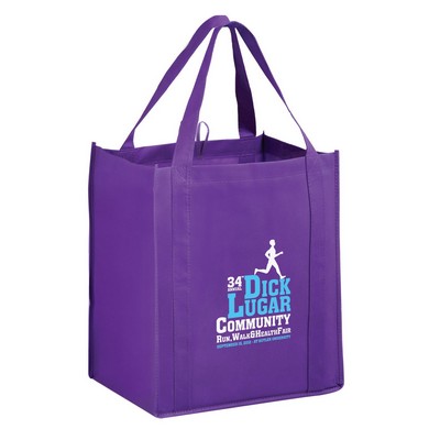 Heavy Duty Non-Woven Grocery Tote Bag w/ Insert (13"x10"x15")